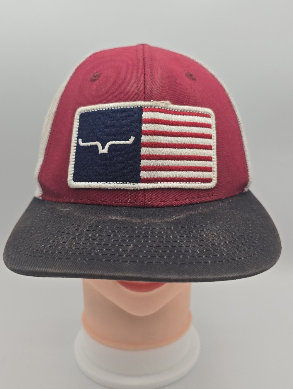 Kimes Ranch USA Flag Patch Trucker Adjustable Snapback Hat